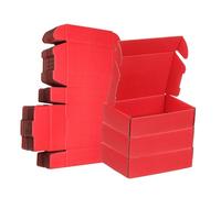 PATIKIL 6 x 4 x 1.6 Inch Shipping Boxes, 30 Pack Color Corrugated Cardboard Box Cute Carton Boxes Literature Mailer for Mailing Packaging Small Business Gift Storage, Red