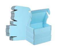 PATIKIL 6 x 4 x 1.6 Inch Shipping Boxes, 30 Pack Color Corrugated Cardboard Box Cute Carton Boxes Literature Mailer for Mailing Packaging Small Business Gift Storage, Blue