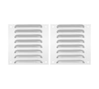 PATIKIL 6 x 6 Inch 304 Stainless Steel Vent Cover, 2 Pack Screen Air Grille Ventilation Cover HVAC Louvered Grill for Home Kitchen Fireplace Bathroom Wall Ceiling, Silver Tone