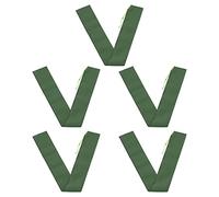 PATIKIL 6' x 6" Long Canvas Sandbags, 5 Pack Thickened Flood Water Barrier Sand Bag for Flooding with Binding Elastic Band for Door Flood Control, Green