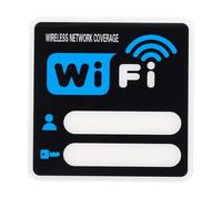 PATIKIL 6" x 6" Wifi Password Sign, 1 Pcs Acrylic WiFi Sign Self Adhesive Writable Free Network Service Notice Board for Guest Room Host Home Office Hotel Restaurant Cafe, Blue