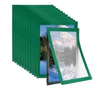 PATIKIL 6 x 8 Inch Magnetic Sign Holder, 12Pcs Self-Adhesive Soft Magnetic Border Wall Mount PVC Picture Frames Document Holder for Wall Window Home Office Store Poster, Green