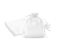 PATIKIL 6 x 8 Inch Satin Bags with Drawstring, 3 Pcs Silk Drawstring Gift Bags Wedding Favor Pouch for Jewelry Candy Christmas Party Graduation Birthday Easter, White