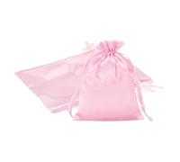 PATIKIL 6 x 8 Inch Satin Bags with Drawstring, 3 Pcs Silk Drawstring Gift Bags Wedding Favor Pouch for Jewelry Candy Christmas Party Graduation Birthday Easter, Pink