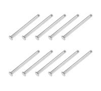 PATIKIL 6 x 80 Mm Single Hole Clevis Pins, 10 Pcs 304 Stainless Steel Flat Head Pin for Hitch Pin Lock Link Hinge Systems, Silver