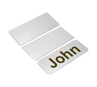 PATIKIL 6"x2.5" Stainless Steel Laser Engraved Mount Metal Name Plate, 9 Pack Self Adhesive Sign Personalized Custom Blank Plate for DIY Laser Printing, Round/Square/Notched Corner Silver