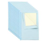 PATIKIL 6"x4" Jewelry Cleaning Cloth, 10 Pack Polishing Cloth Pure Cotton Cleaning Cloths Fourth Layer for Gold Silver Coins, Blue