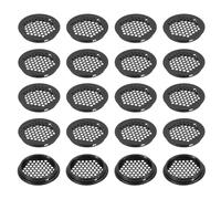 PATIKIL 60 mm Circular Soffit Vent, 20 Pcs Stainless Steel Round Mesh Hole Air Vents Dual Panel Round Mesh Hole Louver for Kitchen Wardrobes Shoe Sundry Cabinets Bathroom, Black
