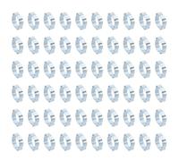 PATIKIL 60 Pack 17-20mm Double Ear Hose Clamp, Galvanized Steel O Clip Crimp Rings for Fuel Petrol Pipe Tube Fitting Connections, Silver Tone