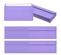 PATIKIL 60 Pack Dark Purple #10 Business Envelopes, Colored Self Seal Letter Size Envelopes for Business Mailing Office Checks Invitation, 24.1 x 10.5 cm