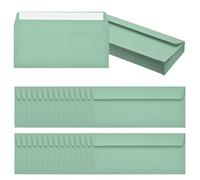 PATIKIL 60 Pack Grass Green #10 Business Envelopes, Colored Self Seal Letter Size Envelopes for Business Mailing Office Checks Invitation, 24.1 x 10.5 cm