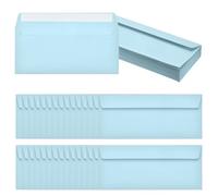 PATIKIL 60 Pack Light Blue #10 Business Envelopes, Colored Self Seal Letter Size Envelopes for Business Mailing Office Checks Invitation, 24.1 x 10.5 cm