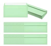 PATIKIL 60 Pack Light Green #10 Business Envelopes, Colored Self Seal Letter Size Envelopes for Business Mailing Office Checks Invitation, 24.1 x 10.5 cm