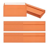 PATIKIL 60 Pack Orange #10 Business Envelopes, Colored Self Seal Letter Size Envelopes for Business Mailing Office Checks Invitation, 24.1 x 10.5 cm