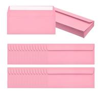 PATIKIL 60 Pack Pink #10 Business Envelopes, Colored Self Seal Letter Size Envelopes for Business Mailing Office Checks Invitation, 24.1 x 10.5 cm