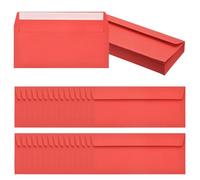 PATIKIL 60 Pack Red #10 Business Envelopes, Colored Self Seal Letter Size Envelopes for Business Mailing Office Checks Invitation, 24.1 x 10.5 cm