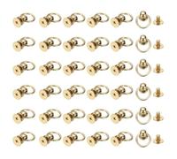 PATIKIL 60 Pcs 0.28"x0.22" Screwback Round Head Rivet with Single Ring, Leather Rivet Kit Metal Handmade DIY Purse Bag Belt Hardware Accessory for Leather Crafting Handbags,Light Gold