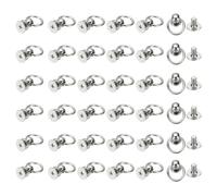 PATIKIL 60 Pcs 0.28"x0.22" Screwback Round Head Rivet with Single Ring, Leather Rivet Kit Metal Handmade DIY Purse Bag Belt Hardware Accessory for Leather Crafting Handbags,White