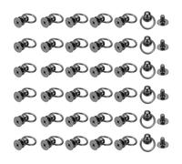 PATIKIL 60 Pcs 0.28"x0.22" Screwback Round Head Rivet with Single Ring, Leather Rivet Kit Metal Handmade DIY Purse Bag Belt Hardware Accessory for Leather Crafting Handbags,Gunmetal