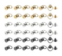PATIKIL 60 Pcs 0.28"x0.22" Screwback Round Head Rivet with Single Ring, Leather Rivet Kit Metal Handmade DIY Purse Bag Belt Hardware Accessory for Leather Crafting,Multiple Colors