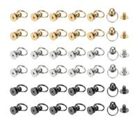 PATIKIL 60 Pcs 0.28"x0.22" Screwback Round Head Rivet with Single Ring, Leather Rivet Kit Metal Handmade DIY Purse Bag Belt Hardware Accessory for Leather Crafting, Multiple Colors