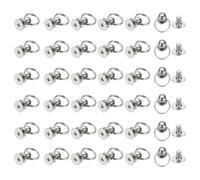 PATIKIL 60 Pcs 0.28"x0.22" Screwback Round Head Rivet with Single Ring, Leather Rivet Kit Metal Handmade DIY Purse Bag Belt Hardware Accessory for Leather Crafting Handbags, White