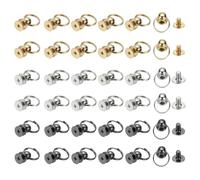 PATIKIL 60 Pcs 0.31" Screwback Round Head Rivet with Single Ring, Leather Rivet Kit Metal Handmade DIY Purse Bag Belt Hardware Accessory for Leather Crafting Handbags, Multiple Colors