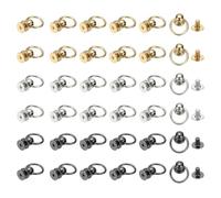 PATIKIL 60 Pcs 0.31"x0.24" Screwback Round Head Rivet with Single Ring, Leather Rivet Kit Metal Handmade DIY Purse Bag Belt Hardware Accessory for Leather Crafting,Multiple Colors