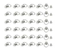 PATIKIL 60 Pcs 0.31"x0.24" Screwback Round Head Rivet with Single Ring, Leather Rivet Kit Metal Handmade DIY Purse Bag Belt Hardware Accessory for Leather Crafting Handbags,White