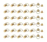 PATIKIL 60 Pcs 0.31"x0.24" Screwback Round Head Rivet with Single Ring, Leather Rivet Kit Metal Handmade DIY Purse Bag Belt Hardware Accessory for Leather Crafting Handbags,Light Gold