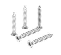 PATIKIL 60 Pcs Flat Head Torx/Star Screws, M3 x 20mm Torx Drive Self Tapping Wood Screws Stainless Steel Countersunk Tamper Proof Screw with T10 Bit for Wood Soft Metal