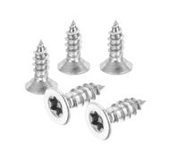 PATIKIL 60 Pcs Flat Head Torx/Star Screws, M4 x 12mm Torx Drive Self Tapping Wood Screws Stainless Steel Countersunk Tamper Proof Screw with T20 Bit for Wood Soft Metal