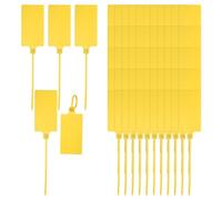 PATIKIL 60 Pcs Plastic Tags, Hanging Label Tags Blank Zip Ties Writable Waterproof Storage Key Signs for Labeling Shipping Marking Identification Inventory, 100x60mm, Yellow