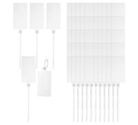PATIKIL 60 Pcs Plastic Tags, Hanging Label Tags Blank Zip Ties Writable Waterproof Storage Key Signs for Labeling Shipping Marking Identification Inventory, 100x60mm, White