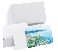 PATIKIL 60 Sets Pure Cotton Watercolor Cards 140lb/300 GSM Postcards Rounded Corners with Envelopes for Art Painting Creative Thank Notes, 4x6 Inch(White Box)