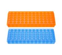 PATIKIL 60 Wells Tube Rack, 1 Set Vial Rack Double panel Centrifuge Tube Holder for Microcentrifuge Tubes 0.2/0.5/1.5/2ml, Blue,Orange