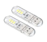 PATIKIL 6000-6500K Mini USB LED Light, 2 Pack 0.5W Portable Touch Night LED Light Stick Slim Lamp Module for Camping Laptop Keyboard, Clear White Light