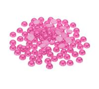 PATIKIL 600Pcs Flatback Pearls Beads for Crafting, 8mm Half Round Resin Beads Flatback Pearls for Nail Charms Handmade Phone Case Embellishment, Rose Red