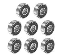 PATIKIL 606RS 6mm x 17mm x 6mm Deep Groove Ball Bearing, 8Pcs Double Plastic Sealed Miniature Industrial Bearings for Electric Motor Industrial Machine Skateboard Roller Skate