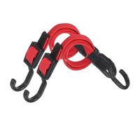 PATIKIL 60cm Adjustable Bungee Cords with Hook, 2Pcs Heavy Duty Outdoor Elastic Bungee Strap for Securing Luggage Moving Cargo, Red