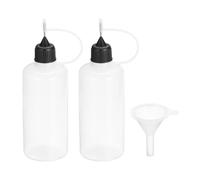 PATIKIL 60ml 2oz Needle Tip Squeeze Bottle with Stainless Needle Tip and Filter Cup for Gun Oil DIY Craft, White