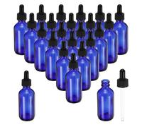 PATIKIL 60ml Glass Dropper Bottle, 72Pcs Leakproof Essential Oils Sample Liquid Perfume Container with Eye Dropper for Storage Home Travel, Blue