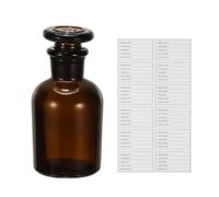 PATIKIL 60ml Glass Reagent Bottle, Narrow Mouth Reagent Media Storage Bottle with Ground Stopper for Lab Water Reagent Liquids Chemistry Science Vase Perfume, Brown(2.1 oz)