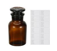 PATIKIL 60ml Glass Reagent Bottle, Wide Mouth Reagent Media Storage Bottle with Ground Stopper for Lab Water Reagent Liquids Chemistry Science Vase Perfume, Brown(2.1oz)