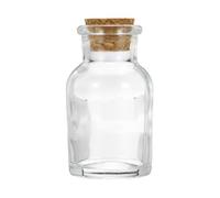 PATIKIL 60ml Glass Reagent Bottle with Wood Stopper, Wide Mouth Reagent Media Storage Bottle for Lab Water Liquids Chemistry Science Experiment Vase Perfume, Clear(2oz)