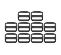 PATIKIL 60mm / 2-3/8 Inch Tri-Glide Slide Buckles, 10 Pack Plastic Webbing Strap Fastener for Backpack Bag Belt, Black