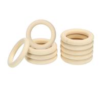 PATIKIL 60mm/2.36" Unfinished Wooden Rings, 10 Pack Natural Solid Wood Rings Circle for DIY Craft Ring Pendant Connectors, Wood Color