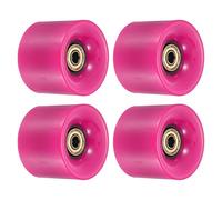 PATIKIL 60mm Longboard Wheels with Bearings ABEC-11, 4 Pack Street Wheels for Skateboards Cruiser Wheel Replacement 80A, Rose Red Golden