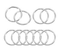 PATIKIL 60mm OD Spring O Rings, 10 Pack Metal Round Clasp Clip Trigger Snap Spring Keyrings Hook Buckle for Purse Craft Making, Silver Tone