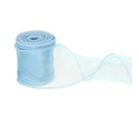 PATIKIL 60mm Wide Wired Chiffon Ribbon, 9.1m Sheer Wired Organza Ribbon Fishtail Yarn Gift Ribbons for Crafts Gift Wrapping Floral Bouquet,Sky Blue